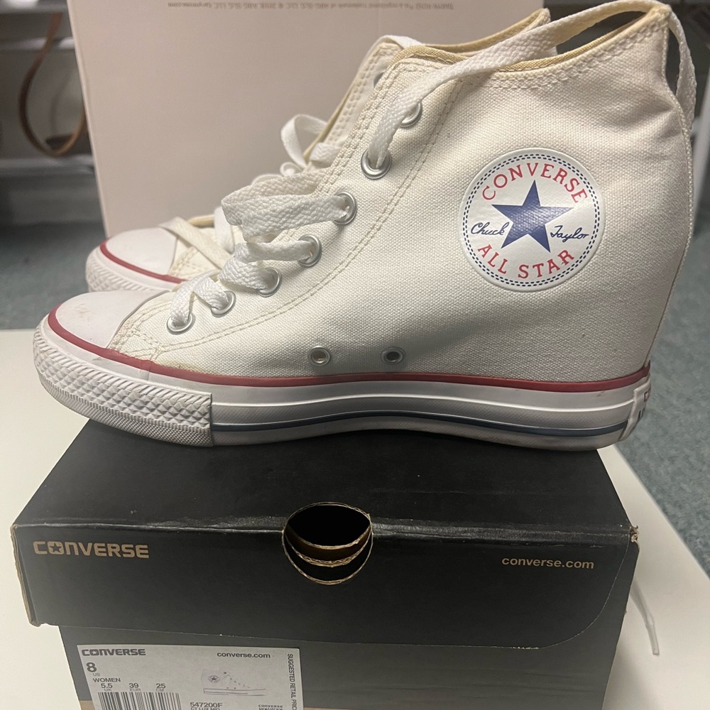Converse white sneaker wedges